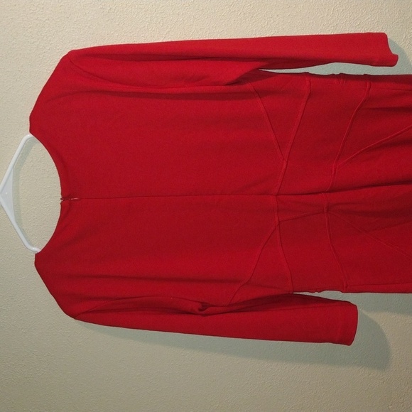 MNG Suit Mango Body Shaping Midi Dress Red Party Valentine's Holiday M - Picture 4 of 5